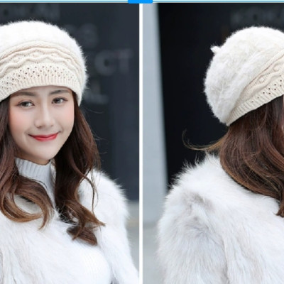 Nón len mũ nồi nón beret nữ lông thỏ 2lớp mẫu mới thời trang Hàn Quốc dona23112001