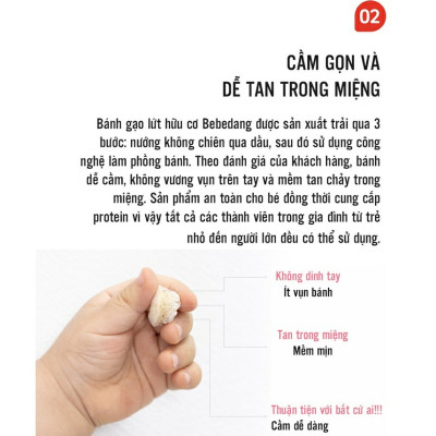 Bánh Ăn Dặm Gạo Lứt Phô Mai Bebedang Cho Bé Nhập Khẩu Hàn Quốc