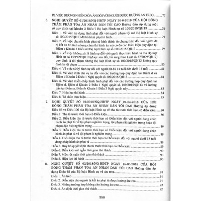  Các Nghị quyết của Hội đồng Thẩm phán Tòa án nhân dân tối cao về hình sự và tố tụng hình sự từ năm 1986 đến năm 2024