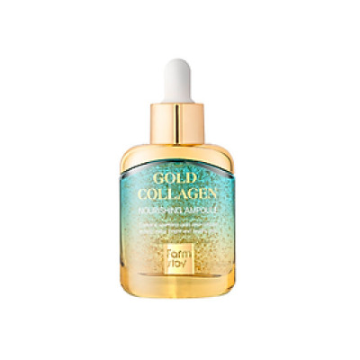 Siêu tinh chất dưỡng trắng da ngừa lão hoá từ vàng 24K và collagen - Farmstay Gold Collagen Nourishing Ampoule