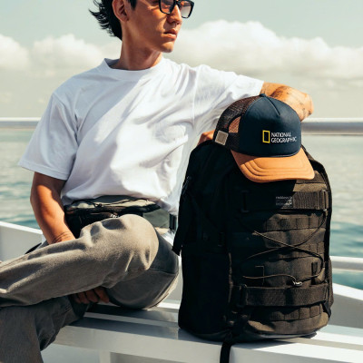 Nón kết, mũ lưỡi trai Trucker National Geographic vải kaki phối lưới form chẩn thời trang đường phố