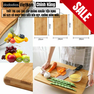 Thớt Tre Cao Cao Cấp Kháng Khuẩn Tiện Dụng - Thớt Gỗ Tre Kháng Khuẩn Đủ Size CÓ KHUY TREO Siêu Bền Đẹp, Chống Nấm Mốc - Hàng chính hãng dododios