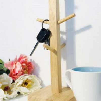 22041 |Cây treo ly thân vuông giá để ly Hàn Quốc 6 nhánh gỗ sạch Gỗ Đức Thành