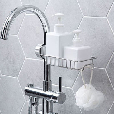 Kệ Để Đồ Rửa Chén Gắn Vòi Rửa Đa Năng Bằng Inox, Giá để giẻ rửa bát xoong nồi dụng cụ nhà bếp Không Gỉ Tiện Lợi Kitchen - Hàng Chính Hãng