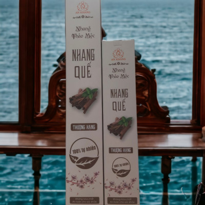 Hộp 100 nén nhang Quế, dài 38cm -không sử dụng hóa chất, ít khói, mùi hương dịu nhẹ