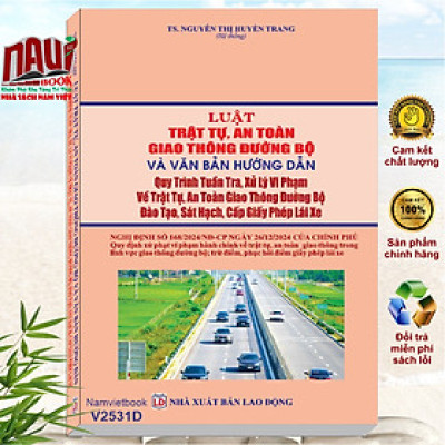 Sách Luật Trật Tự An Toàn Giao Thông Đường Bộ năm 2024 (V2531D)
