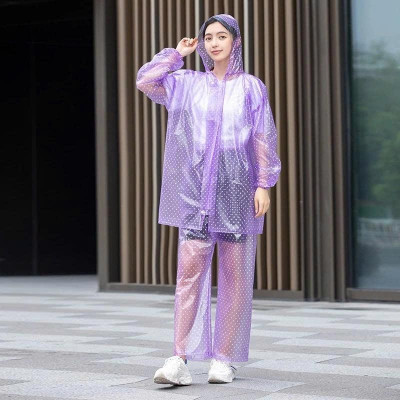 Bộ quần áo mưa chấm bi nhựa dẻo PVC chống thấm siêu bền - Hàng cao cấp