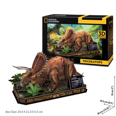 Xếp Hình Puzzles Cubic Fun DS1052H 3D National Geographic: Khủng Long Triceratops - 44 Mảnh Ghép