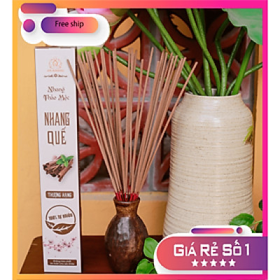 Hộp 100 nén nhang Quế, dài 38cm -không sử dụng hóa chất, ít khói, mùi hương dịu nhẹ
