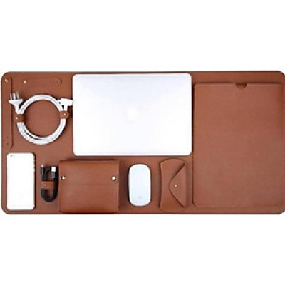 Combo 5 in 1 gồm bao da, túi da chống sốc, dekspad, ví đựng phụ kiện... cho macbook, laptop, surface cao cấp