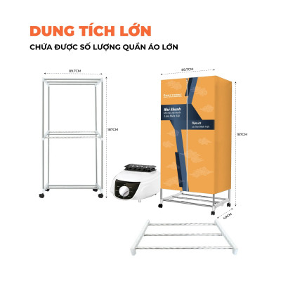 Tủ Sấy Quần Áo Đạt Tường DTSQA-CO2 - Màu Ngẫu Nhiên - Hàng Chính Hãng