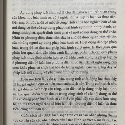 Áp Dụng Pháp Luật Hình Sự Lý Luận Và Thực Tiễn 