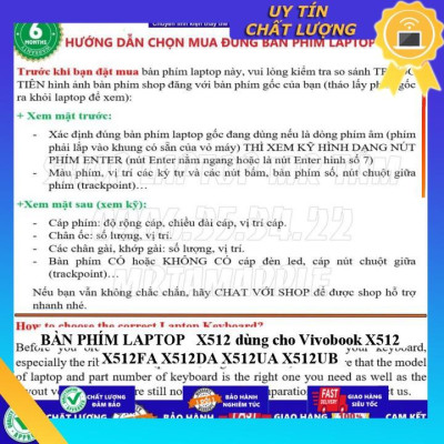 BÀN PHÍM LAPTOP  X512 dùng cho Vivobook X512 X512FA X512DA X512UA X512UB - Hàng Nhập Khẩu New Seal