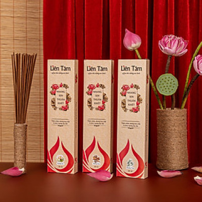 Combo 3 hộp nhang sen Liên Tâm 3 mùi hương - 29cm - 200 cây/hộp - Nhang sạch ít khói, hương thơm dịu nhẹ