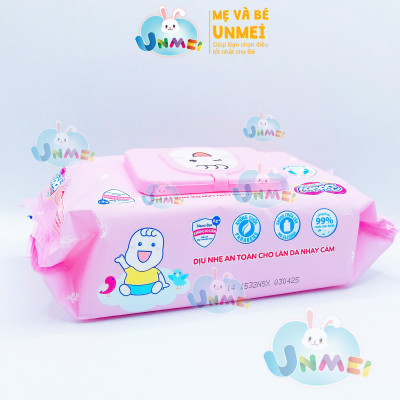 Combo Tiết Kiệm: Thùng 16 Gói Khăn Ướt Bobby Care Hương Dịu Nhẹ 100 Miếng/Gói tặng 15 khẩu trang Unicharm Nhật Bản