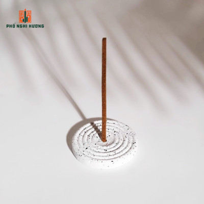 Đế cắm nhang gốm trắng cao cấp thủ công Phổ Nghi Hương tối giản, hiện đại phù hợp cho mọi loại nhang có tăm, không tăm, thanh hương thư giãn