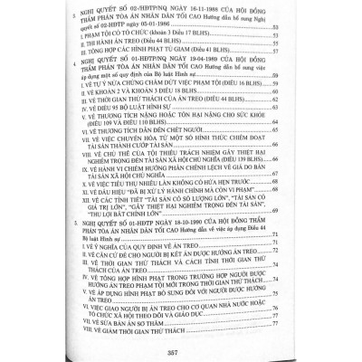  Các Nghị quyết của Hội đồng Thẩm phán Tòa án nhân dân tối cao về hình sự và tố tụng hình sự từ năm 1986 đến năm 2024