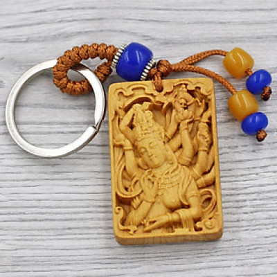 Combo 3 móc khóa Quan âm nghìn tay - gỗ ngọc am