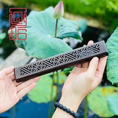Hộp Gỗ Xông Nhang Trầm Hương Không Tăm 2 Tầng, Có Ngăn Chứa Nhang Và Ngăn Xông Nhang