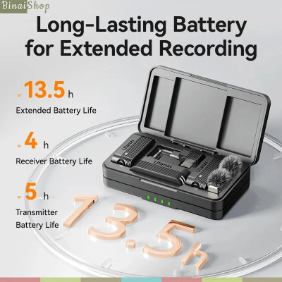 Ulanzi A100 - Micro Cài Áo Không Dây, Khử Tiếng Ồn 3 Cấp Cho Điện Thoại, Máy Ảnh Trong Phạm Vi 20m - Hàng chính hãng