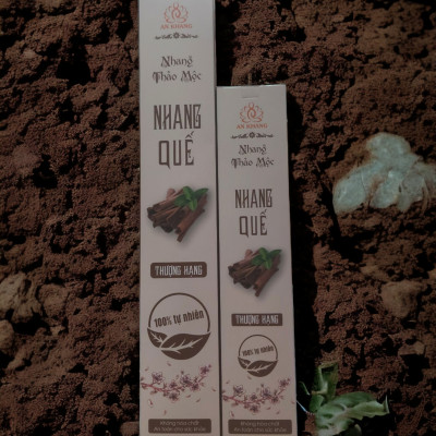 Hộp 100 nén nhang Quế, dài 38cm -không sử dụng hóa chất, ít khói, mùi hương dịu nhẹ