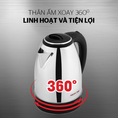 Ấm Siêu Tốc Inox SUNHOUSE HAPPY TIME HTD1055 (1.5L) - Hàng Chính Hãng