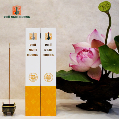 Nhang sạch Phổ Nghi Hương - Hương Thảo An Nhiên 32cm từ 100% thảo mộc tự nhiên, mùi thơm của gỗ thoảng hương tươi mát