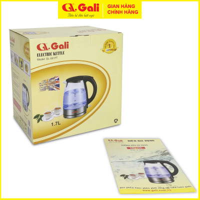 Bình đun nước Gali cao cấp GL-0017T, công suất 1850W. Thân bình thủy tinh cao cấp chịu nhiệt nóng lạnh, hàng chính hãng 100%. Bảo hành 24 tháng Gali.