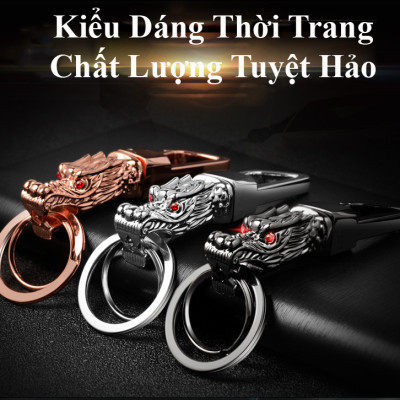 Móc Treo Chìa Khóa Oto Xe Máy ZB-8773 Hình Đầu Rồng Mắt Ngọc Cực Chất ( giao màu ngẫu nhiên )