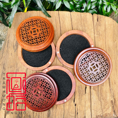 Hộp Gỗ Xông Nhang Vòng Trầm Hương, Nhang Khoanh 2 Giờ 4 Giờ