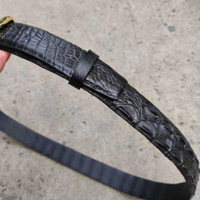 BIG SALE..! Thắt Lưng Cá Sấu CÓ GÙ RẤT ĐẸP TS106V (mặt vàng)