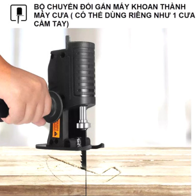 Bộ Chuyển Đổi Máy Khoan Thành Máy Cưa Lọng Cầm Tay(Tặng kèm 3 lưỡi cưa)