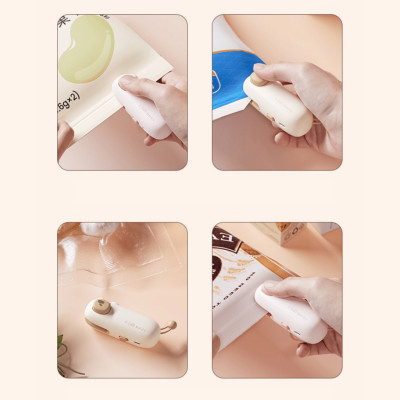 Máy Hàn Miệng Túi Cầm Tay Cute, Máy Ép Miệng Túi Đồ Ăn Vặt Sạc Pin Tích Hợp Nam Châm Kèm Đầu Cắt Tiện Dụng - Hàng Chính Hãng MINIIN