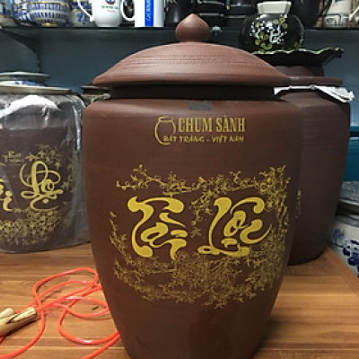 Hũ đựng gạo 15kg gốm sứ Gia Hưng Bát Tràng