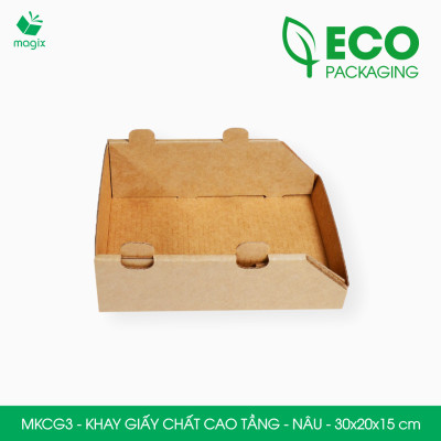 MKCG3 - 30x20x15 cm - 5 Khay giấy chất cao tầng bằng giấy carton siêu cứng, kệ giấy đựng đồ văn phòng, khay đựng dụng cụ, khay linh kiện, kệ phân loại dụng cụ