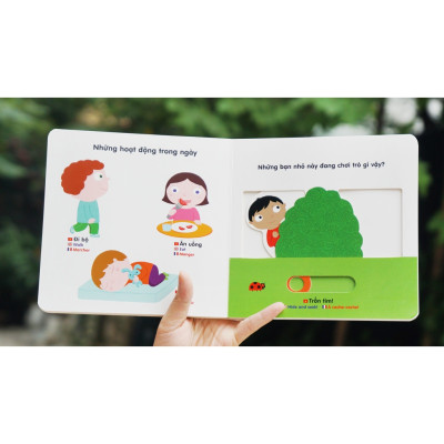 Sách Chuyển Động Thông Minh Đa Ngữ Việt - Anh - Pháp Động Vật Nuôi