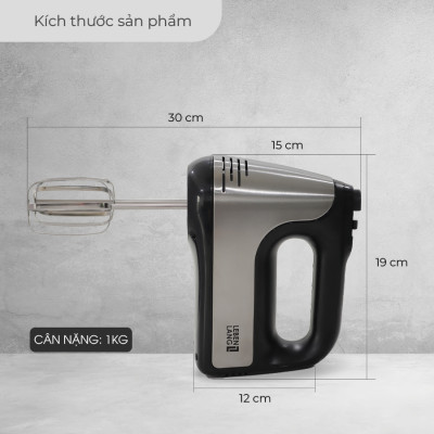 Máy đánh trứng Lebenlang, máy trộn cầm tay 5 tốc độ, công suất lớn 400W, bảo hành 2 năm - hàng chính hãng