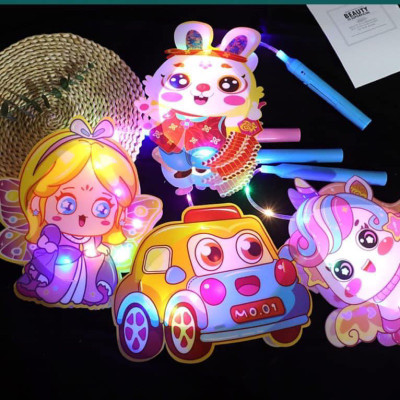 Lồng Đèn Trung Thu, Đèn Lồng 2 Mảnh Có Đèn Nhiều Hình Cute Ngộ Nghĩnh, Đồ Chơi Trung Thu Mẫu Mới