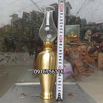 Đèn dầu 30cm bằng đồng, đèn dầu thờ cúng bằng đồng - Đồ thờ cúng - phụ kiện thờ cúng-  Đồ Đồng Nguyệt Ánh