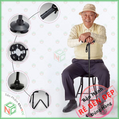 (Tiện Lợi) Gậy Đèn PIN Gấp Gọn KhoNCC Hàng Chính Hãng - Dành Cho Người Già Gấp Chống Trơn Trượt - Hỗ Trợ Người Chân Yếu - Bị Đau - Béo Phì - KPD-1636-GGGNG