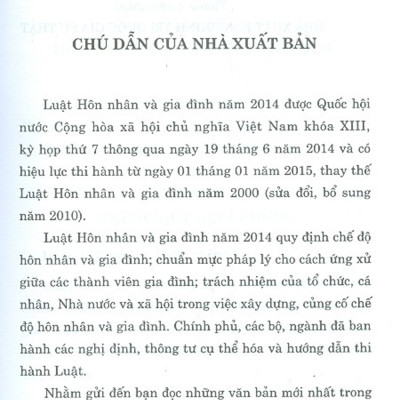 Luật Hôn Nhân Và Gia Đình (Hiện Hành) Và Văn Bản Hướng Dẫn Thi Hành