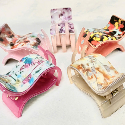 Kẹp tóc càng cua 2 lớp đính hột xoàn xịn - Kẹp tóc thời trang Hàn Quốc cao cấp