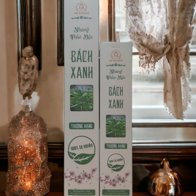 hộp 100 nén Nhang thảo mộc Bách Xanh dài 29cm - không sử dụng hóa chất, ít khói, mùi hương dịu nhẹ
