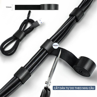 Băng Dính Gai Velcro Quấn Dây Sạc Điện Thoại Tai Nghe Dán Thu Gọn Dây Điện Đa Năng Sáng Tạo - Hàng Nhập Khẩu