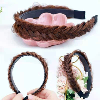 Bờm tóc tết thắt bím tóc giả xương cá phong cách tự nhiên