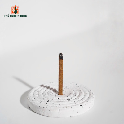 Đế cắm nhang gốm trắng cao cấp thủ công Phổ Nghi Hương tối giản, hiện đại phù hợp cho mọi loại nhang có tăm, không tăm, thanh hương thư giãn