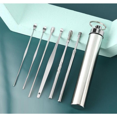 Bộ Dụng Cụ Ráy Tai, Vệ Sinh Tai Băng Inox 6 Món
