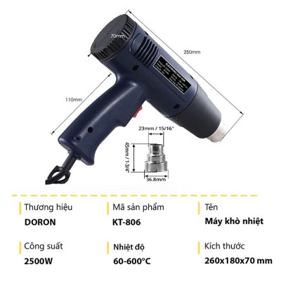 Máy Khò Nhiệt 2200W Loại Tốt Chất Lượng Đỉnh Cao: Dành Cho Việc Dán Màng Co và Decan