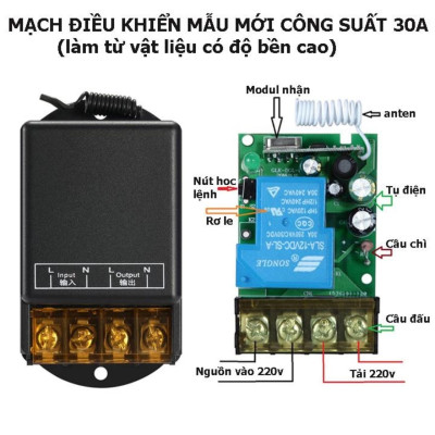 Công Tắc Điều Khiển Từ Xa 220V - 100M 30A: Loại Tốt, Công Suất Lớn, Xuyên Tường