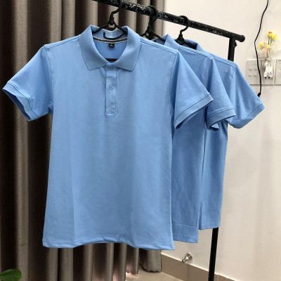 Áo Thun Cổ Bẻ Cá Sấu 4 Chiều Xanh Biển